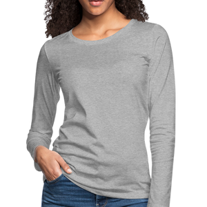 Women's Premium Slim Fit Long Sleeve T-Shirt - heather gray