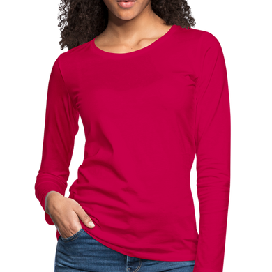 Women's Premium Slim Fit Long Sleeve T-Shirt - dark pink