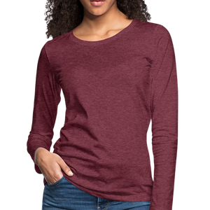 Women's Premium Slim Fit Long Sleeve T-Shirt - heather burgundy