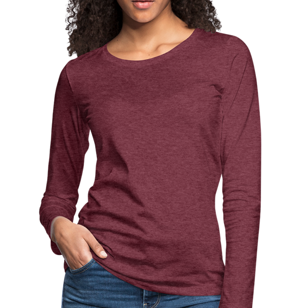 Women's Premium Slim Fit Long Sleeve T-Shirt - heather burgundy