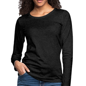 Women's Premium Slim Fit Long Sleeve T-Shirt - charcoal gray