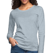 Load image into Gallery viewer, Women&#39;s Premium Slim Fit Long Sleeve T-Shirt - heather ice blue