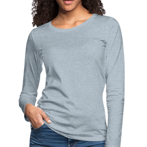 Women's Premium Slim Fit Long Sleeve T-Shirt - heather ice blue