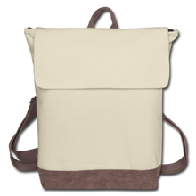 Load image into Gallery viewer, Canvas Backpack - ivory/brown