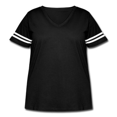 Women's Curvy Vintage Sport T-Shirt - black/white