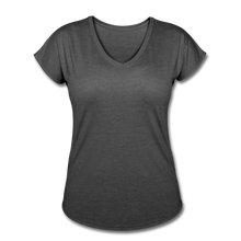 Load image into Gallery viewer, Women&#39;s Tri-Blend V-Neck T-Shirt - deep heather