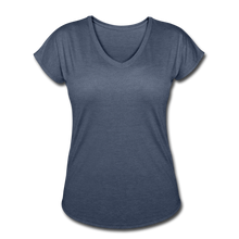 Load image into Gallery viewer, Women&#39;s Tri-Blend V-Neck T-Shirt - navy heather