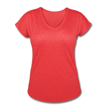 Load image into Gallery viewer, Women&#39;s Tri-Blend V-Neck T-Shirt - heather red