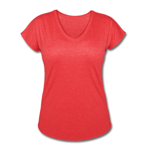 Women's Tri-Blend V-Neck T-Shirt - heather red