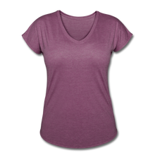 Load image into Gallery viewer, Women&#39;s Tri-Blend V-Neck T-Shirt - heather plum