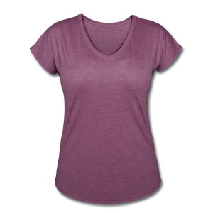 Women's Tri-Blend V-Neck T-Shirt - heather plum