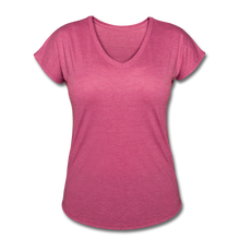 Load image into Gallery viewer, Women&#39;s Tri-Blend V-Neck T-Shirt - heather raspberry