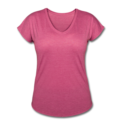 Women's Tri-Blend V-Neck T-Shirt - heather raspberry