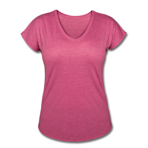 Women's Tri-Blend V-Neck T-Shirt - heather raspberry