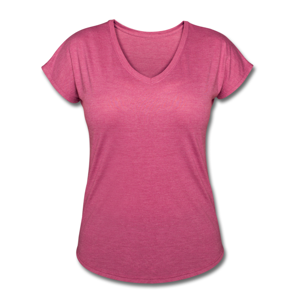 Women's Tri-Blend V-Neck T-Shirt - heather raspberry