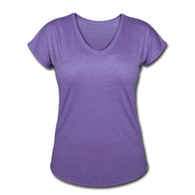 Load image into Gallery viewer, Women&#39;s Tri-Blend V-Neck T-Shirt - purple heather