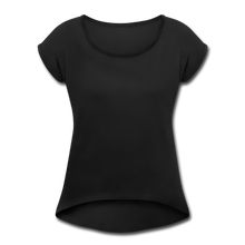 Load image into Gallery viewer, Women&#39;s Roll Cuff T-Shirt - black