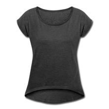 Load image into Gallery viewer, Women&#39;s Roll Cuff T-Shirt - heather black