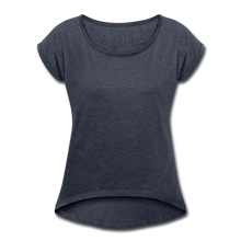 Load image into Gallery viewer, Women&#39;s Roll Cuff T-Shirt - navy heather