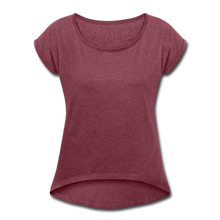 Load image into Gallery viewer, Women&#39;s Roll Cuff T-Shirt - heather burgundy