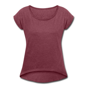 Women's Roll Cuff T-Shirt - heather burgundy