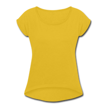 Load image into Gallery viewer, Women&#39;s Roll Cuff T-Shirt - mustard yellow