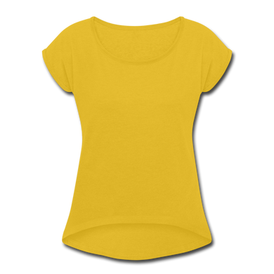 Women's Roll Cuff T-Shirt - mustard yellow