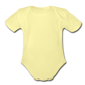 Organic Short Sleeve Baby Bodysuit - washed yellow