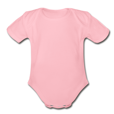 Organic Short Sleeve Baby Bodysuit - light pink