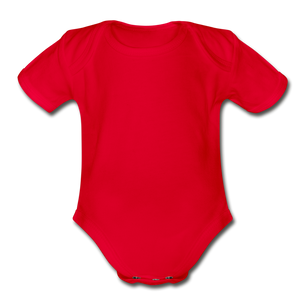 Organic Short Sleeve Baby Bodysuit - red