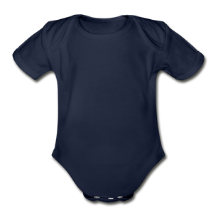 Organic Short Sleeve Baby Bodysuit - dark navy