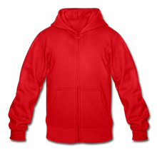 Load image into Gallery viewer, Gildan Heavy Blend Youth Zip Hoodie - red