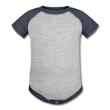 Load image into Gallery viewer, Baseball Baby Bodysuit - heather gray/navy