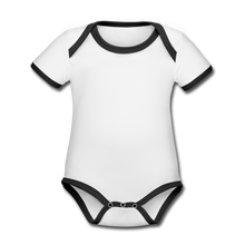 Load image into Gallery viewer, Organic Contrast Short Sleeve Baby Bodysuit - white/black