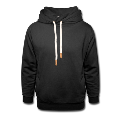 Unisex Shawl Collar Hoodie - black