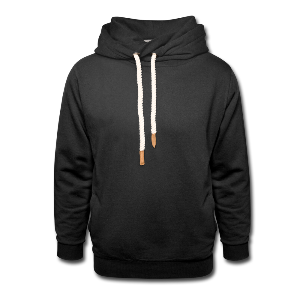 Unisex Shawl Collar Hoodie - black