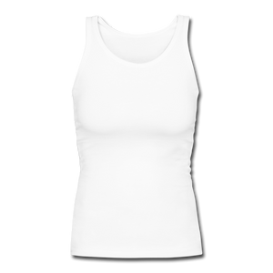 Women's Longer Length Fitted Tank - white