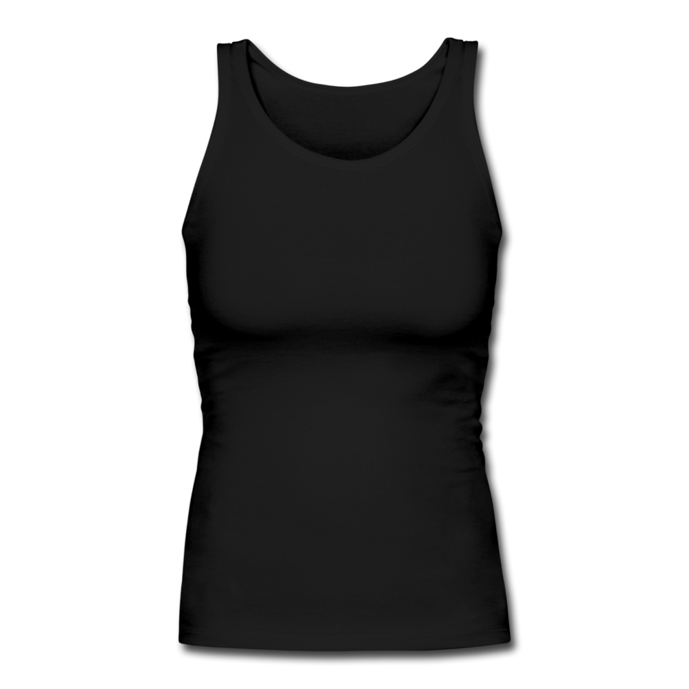 Women's Longer Length Fitted Tank - black