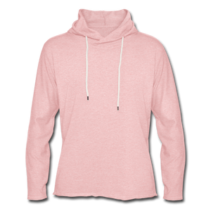 Unisex Lightweight Terry Hoodie - cream heather pink