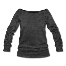 Load image into Gallery viewer, Women&#39;s Wideneck Sweatshirt - heather black