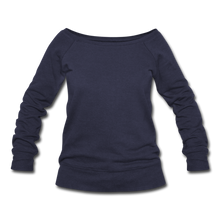 Load image into Gallery viewer, Women&#39;s Wideneck Sweatshirt - melange navy