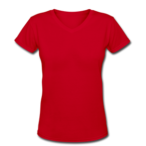 Women's V-Neck T-Shirt - red